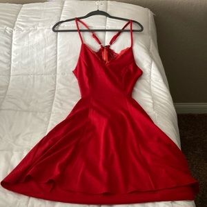 FANCYINN sexy red dress with cut outs and lace back detail